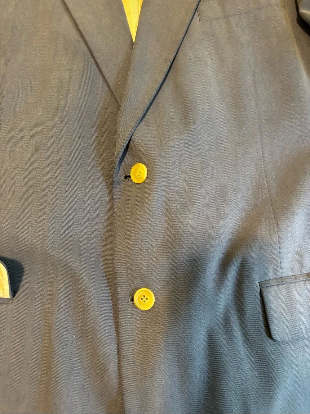 Stafford Executive Cassidy 100% Pure Silk Blue Sport Coat with Gold Buttons